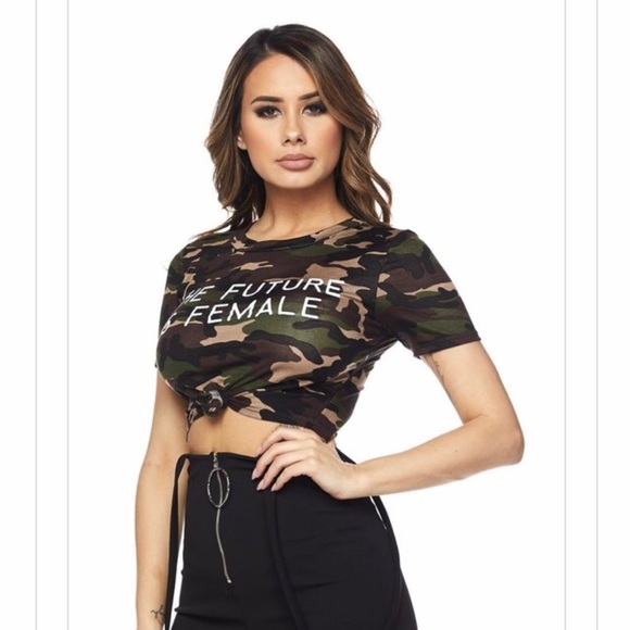 The future is female Crop Top T-Shirt - Picture 2 of 3